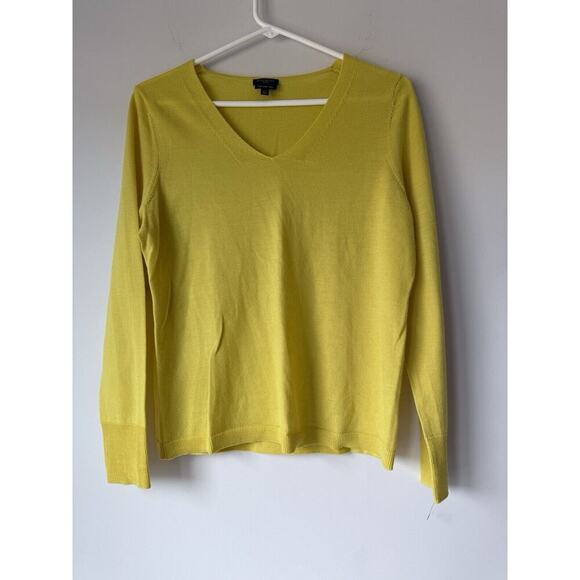 Talbots Sweaters - Talbots Pure Merino Wool Sweater Cardigan Womens M Petite MP Yellow Great Condit